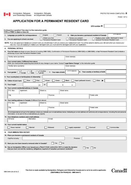imm 5444e form|Permanent Resident Card for Canada .